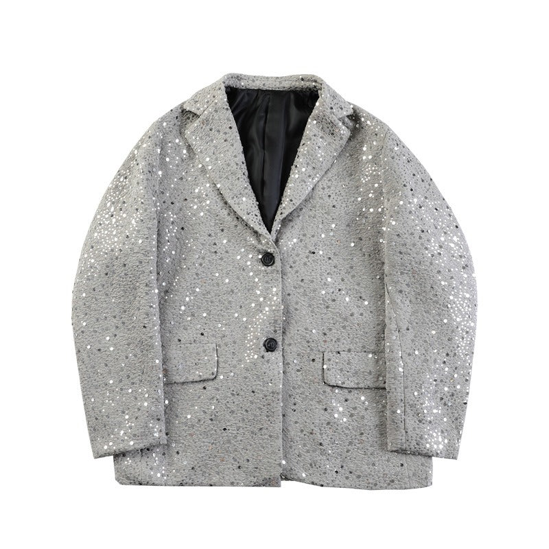 Personalized trendy design embroidered sequins decoration nightclubs thick suits