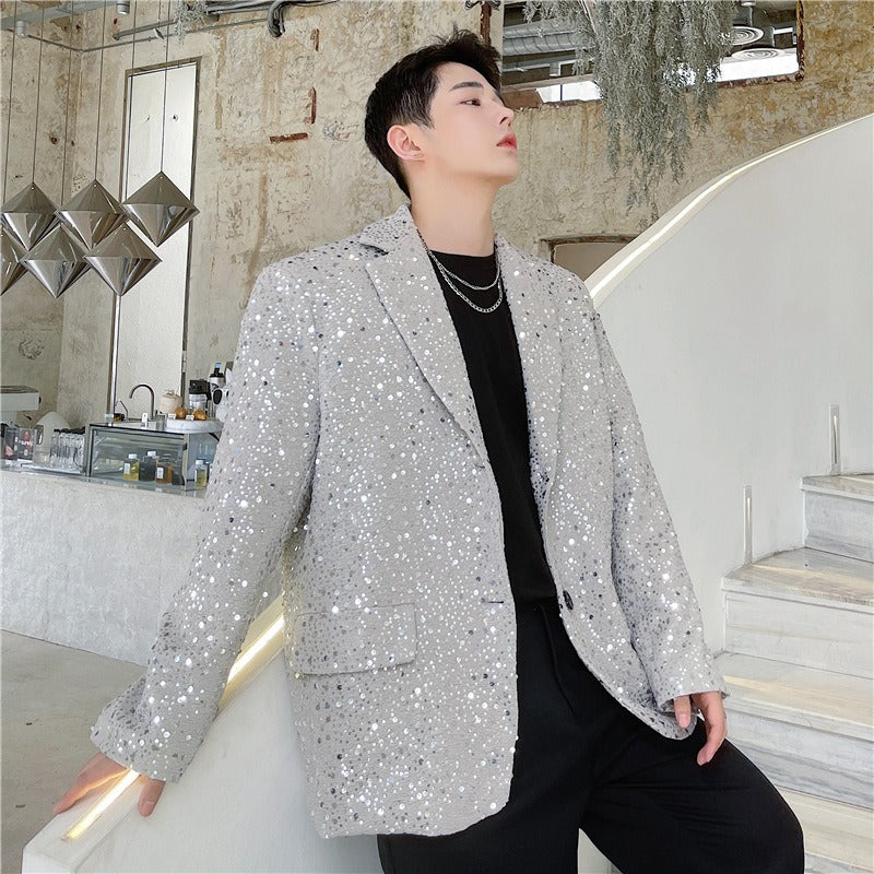Personalized trendy design embroidered sequins decoration nightclubs thick suits