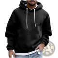 Men's Solid Drop Shoulder Pullover Hoodie